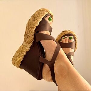 Paloma Barcelo Wedge platform, RARE HOT COCOA Sandals 40